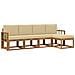Set di divani da esterno con cuscino 5 pcs Naturale e Beige - Foto miniatura 1