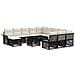 Set Divano da Giardino 13 pcs Nero e Bianco Crema polyrattan - Foto miniatura 1