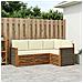 Set divani con cuscino 4 pcs Legno di Acacia Massello - Foto miniatura 2