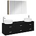 Set di mobili per il bagno 4 pcs Rovere Nero - Foto miniatura 1
