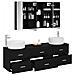 Set di mobili per il bagno 4 pcs Rovere Nero - Foto miniatura 3