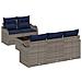 Set Divano da Giardino Grigio 55 x 55 x 37 cm polyrattan - Foto miniatura 1