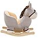 Asino a Dondolo con Schienale in Peluche 60x32x55 cm Grigio - Foto miniatura 2