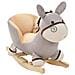 Asino a Dondolo con Schienale in Peluche 60x32x55 cm Grigio - Foto miniatura 1