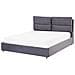 Letto In Velluto Grigio Con Contenitore 180x200 Cm Batilly - Foto miniatura 1