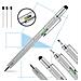 Pitagora Smart Pen Silver, Penna Multitool Professionale Innovativa 9 In 1, Penna A Sfera X3, Righello Cacciavite, livella E Pen Touch, regalo Originale Utile Per Uomo Festa Del Papà, gadget Tecnologico Ufficio - Foto miniatura 1