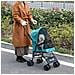 Passeggino Per Cani Piccoli Pieghevole, Ruote Con Freno In Eva E Guinzaglio Di Sicurezza Verde - Foto miniatura 4