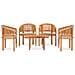 Set Salotto Da Giardino 5 Pz Design Curvo In Massello Di Teak - Foto miniatura 2