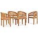 Set Salotto Da Giardino 5 Pz Design Curvo In Massello Di Teak - Foto miniatura 3