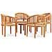 Set Salotto Da Giardino 5 Pz Design Curvo In Massello Di Teak - Foto miniatura 4