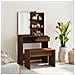 Set Tavolo Da Toeletta Rovere Marrone 74,5x40x141 Cm - Foto miniatura 1