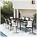 Set Da Pranzo Da Giardino 9 Pz Con Cuscini Nero In Polyrattan - Foto miniatura 1