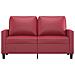 Divano A 2 Posti Rosso Vino 120 Cm In Similpelle - Foto miniatura 3