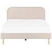 Letto Velluto Flayat 180 X 200 Cm Beige Chiaro - Foto miniatura 7