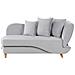 Chaise Longue Versione Destra Meri Velluto Grigio Chiaro Con Contenitore - Foto miniatura 2