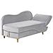 Chaise Longue Versione Destra Meri Velluto Grigio Chiaro Con Contenitore - Foto miniatura 4