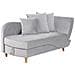Chaise Longue Versione Destra Meri Velluto Grigio Chiaro Con Contenitore - Foto miniatura 6