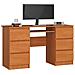Scrivania per computer A11, 6 cassetti, 135x50x77 cm, Colore Ontano - Foto miniatura 1