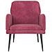 Poltrona Rosso Vino 62x79x79 Cm Velluto - Foto miniatura 3