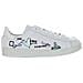 Mezze Scarpe Italiane Da Uomo Twist Doodle In Pelle Bianca Con Scritta 45 - Foto miniatura 3
