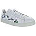 Mezze Scarpe Italiane Da Uomo Twist Doodle In Pelle Bianca Con Scritta 45 - Foto miniatura 1