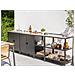 Set Per Cucina Da Esterno Acciaio Nero 2 Armadietti 2 Isole Con Mensole Con Lavello Vilama - Foto miniatura 1