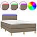 Letto a Molle con Materasso e LED Tortora 120x200cm in Tessuto - Foto miniatura 1