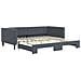 Divano Letto Con Letto Estraibile Grigio Scuro 100x200 Velluto - Foto miniatura 2