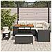 Set Divano da Giardino 8 Pezzi con Cuscini Rattan Nero Acacia, Set da Pranzo da Giardino 3 Pezzi con Cuscini Rattan Nero Acacia - Foto miniatura 3