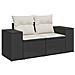 Set Divano da Giardino 8 Pezzi con Cuscini Rattan Nero Acacia, Set da Pranzo da Giardino 3 Pezzi con Cuscini Rattan Nero Acacia - Foto miniatura 6