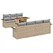 Set Divano da Giardino da 8 Pezzi con Cuscini Beige in Rattan Polietilene e Acacia - Foto miniatura 1