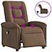 Poltrona Massaggiante Reclinabile Elettrica Marrone in Tessuto - Foto miniatura 1