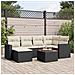 Set Divani da Giardino con Cuscini 7pz Nero Polyrattan - Foto miniatura 2