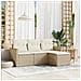 Set Divano da Giardino 4 pz con Cuscini Beige in Polyrattan - Foto miniatura 2
