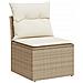 Set Divano da Giardino 4 pz con Cuscini Beige in Polyrattan - Foto miniatura 4