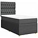Giroletto a Molle con Materasso Grigio Scuro 80x200 cm Tessuto - Foto miniatura 1
