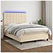 Letto a Molle con Materasso e LED Crema 140x200 cm in Tessuto - Foto miniatura 2