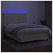 Letto a Molle con Materasso e LED Crema 140x200 cm in Tessuto - Foto miniatura 4