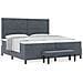 Letto a Molle con Materasso e Panca Grigio Scuro 200x200 cm Velluto - Foto miniatura 4