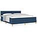 Letto a Rete con Materasso Blu 180x200 cm Tessuto - Foto miniatura 4