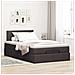 Pouf Letto con Materasso Marrone Scuro 120x200 cm in Tessuto - Foto miniatura 3