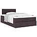 Pouf Letto con Materasso Marrone Scuro 120x200 cm in Tessuto - Foto miniatura 4