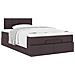 Pouf Letto con Materasso Marrone Scuro 120x200 cm in Tessuto - Foto miniatura 5