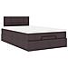 Pouf Letto con Materasso Marrone Scuro 120x200 cm in Tessuto - Foto miniatura 6