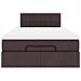 Pouf Letto con Materasso Marrone Scuro 120x200 cm in Tessuto - Foto miniatura 7