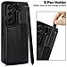 Custodia Pieghevole Con Doppio Cinturino, Porta Penna E Porta Carte Compatibile Con Samsung Z Fold5 - Nera - Foto miniatura 3