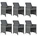 Set da Pranzo da Giardino 7 pz con Cuscini in Polyrattan Grigio - Foto miniatura 4