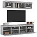 Mobili TV a Muro con LED 5pz Grigio Cemento Legno Multistrato - Foto miniatura 4