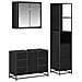 Set di mobili per il bagno 3 pcs Rovere Nero Legno multistrato - Foto miniatura 1