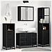 Set di mobili per il bagno 3 pcs Rovere Nero Legno multistrato - Foto miniatura 2